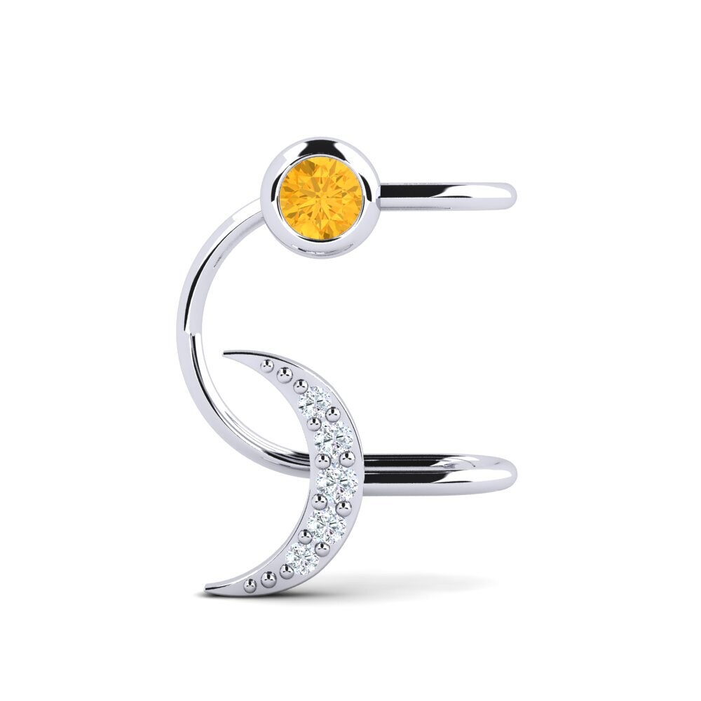 950 Platinum Citrine Women's Earring Morgana