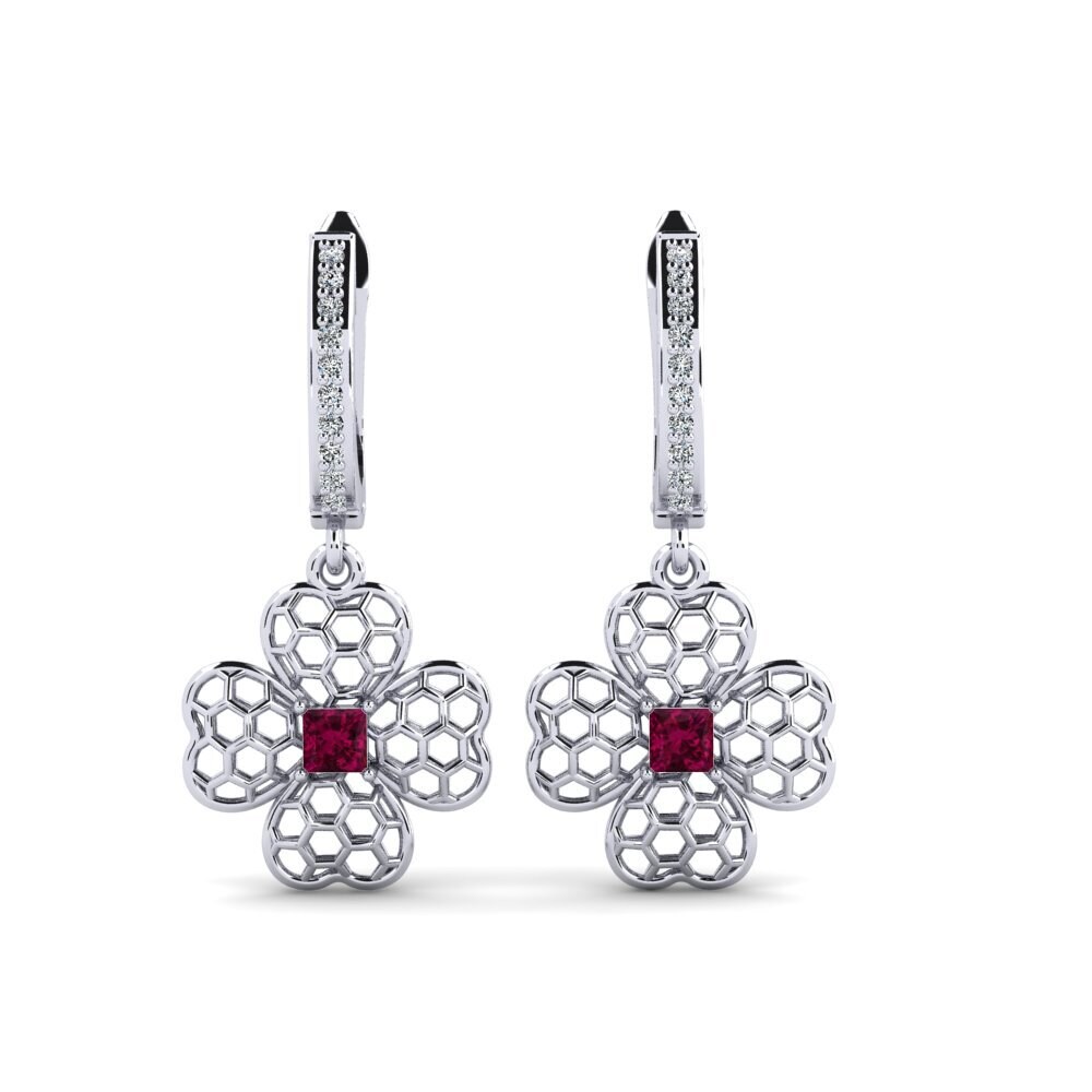 Princess Rhodolite Garnet Women's Earring Morpho
