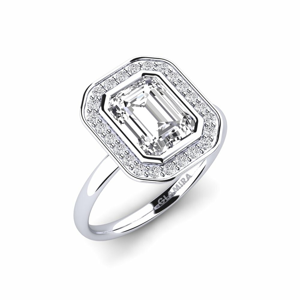 Halo Engagement Rings Morte 585 White Gold Diamond
