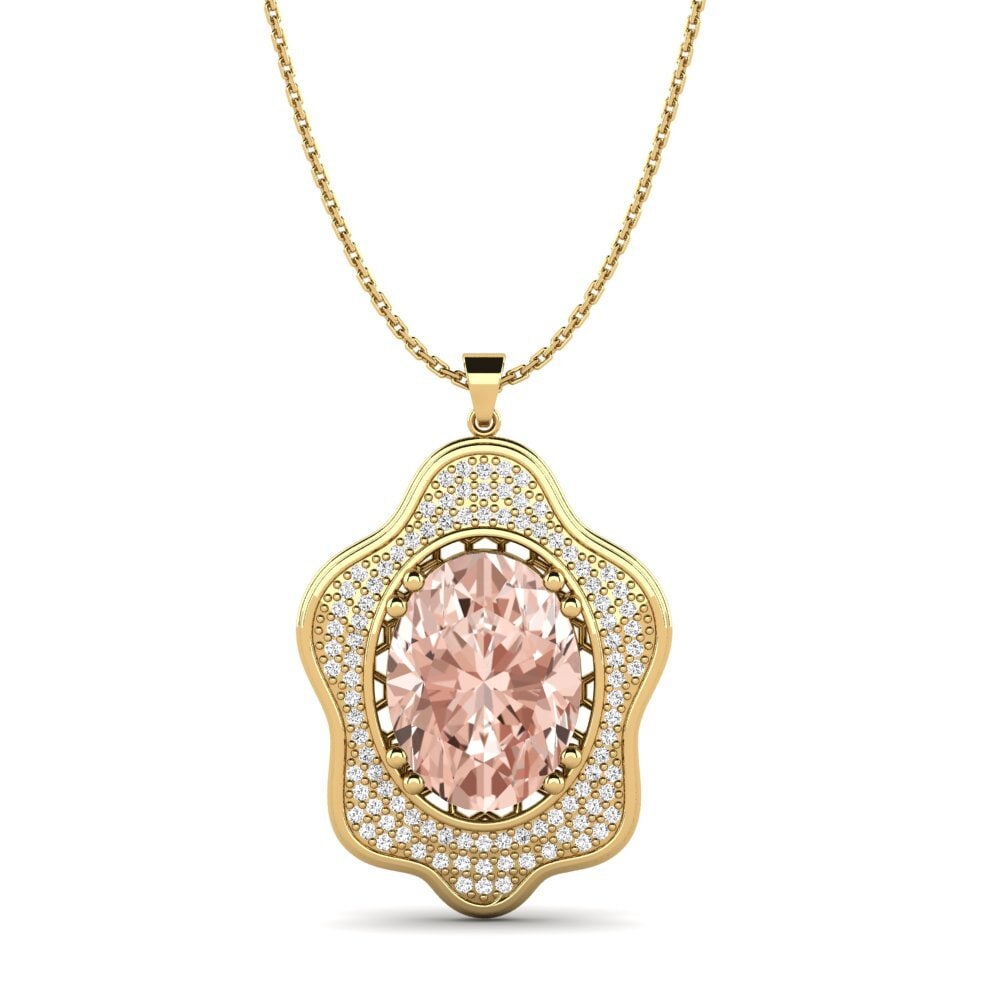 18k Oro Amarillo Morganita Colgante de Mujer Mortred