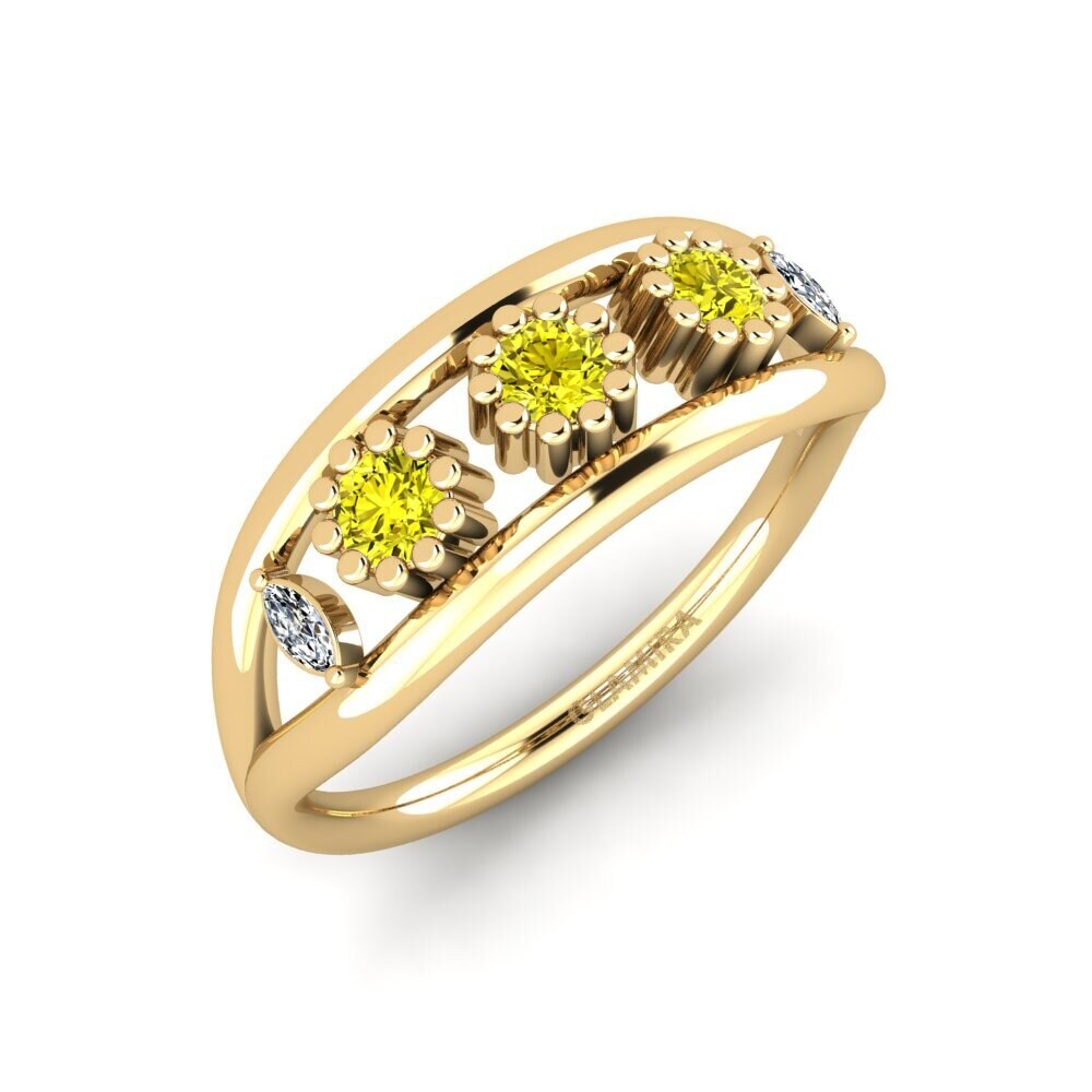 Diamante Amarillo Anillo Mossole