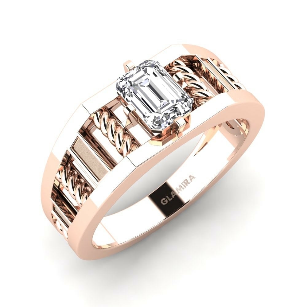 Oro Rosso 375 Diamante Anello da uomo Motivo