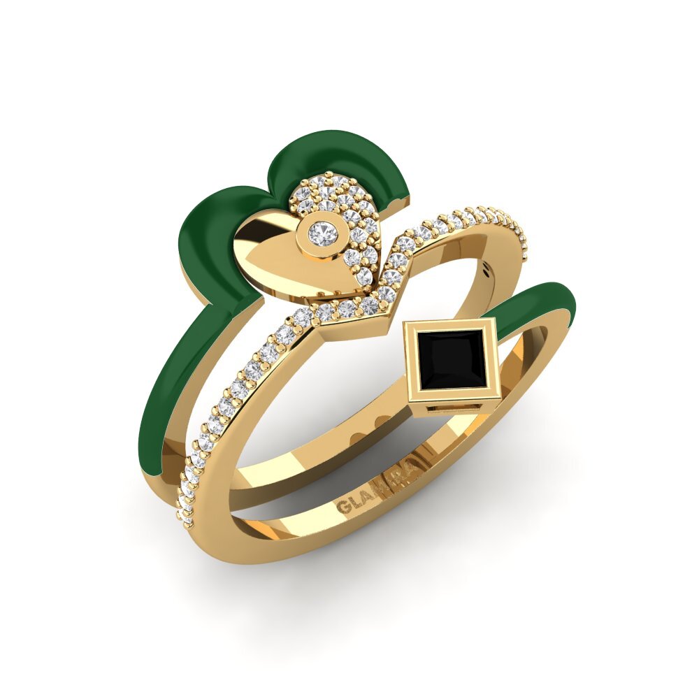 Schwarzer Saphir Ring Motley