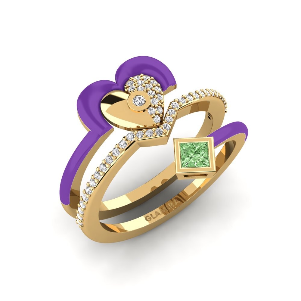 Diamante Verde Anillo Motley