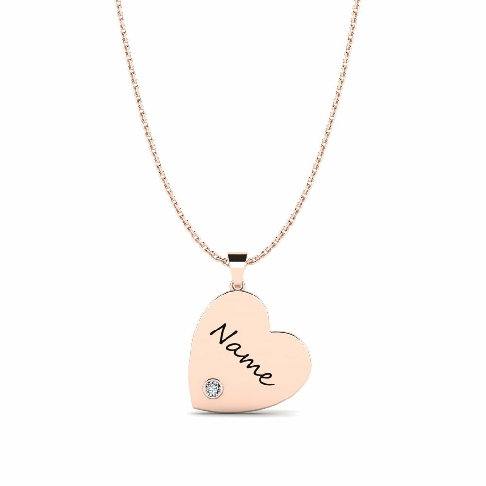 Vàng Hồng 18K Đá Zirconia Mặt dây chuyền nữ Mozelee