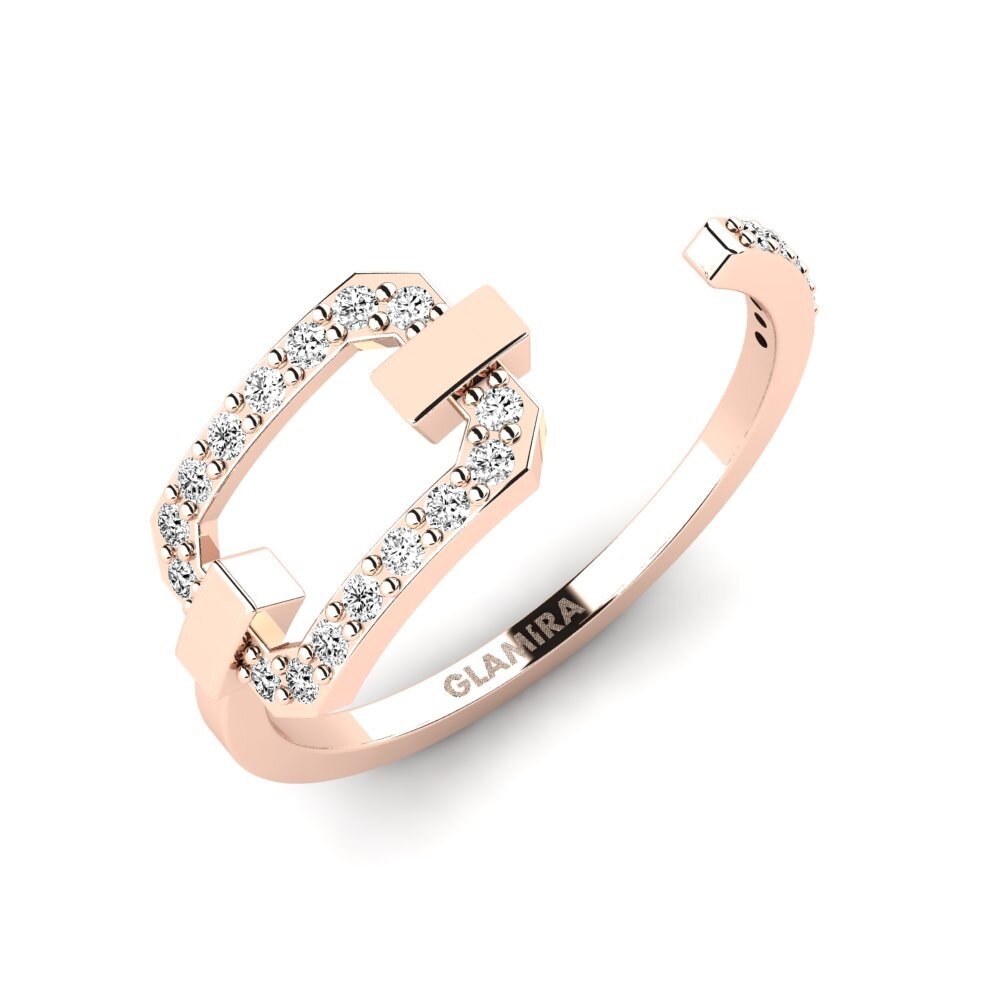 14k Oro Rosa Moissanita Anillo Mrekulli