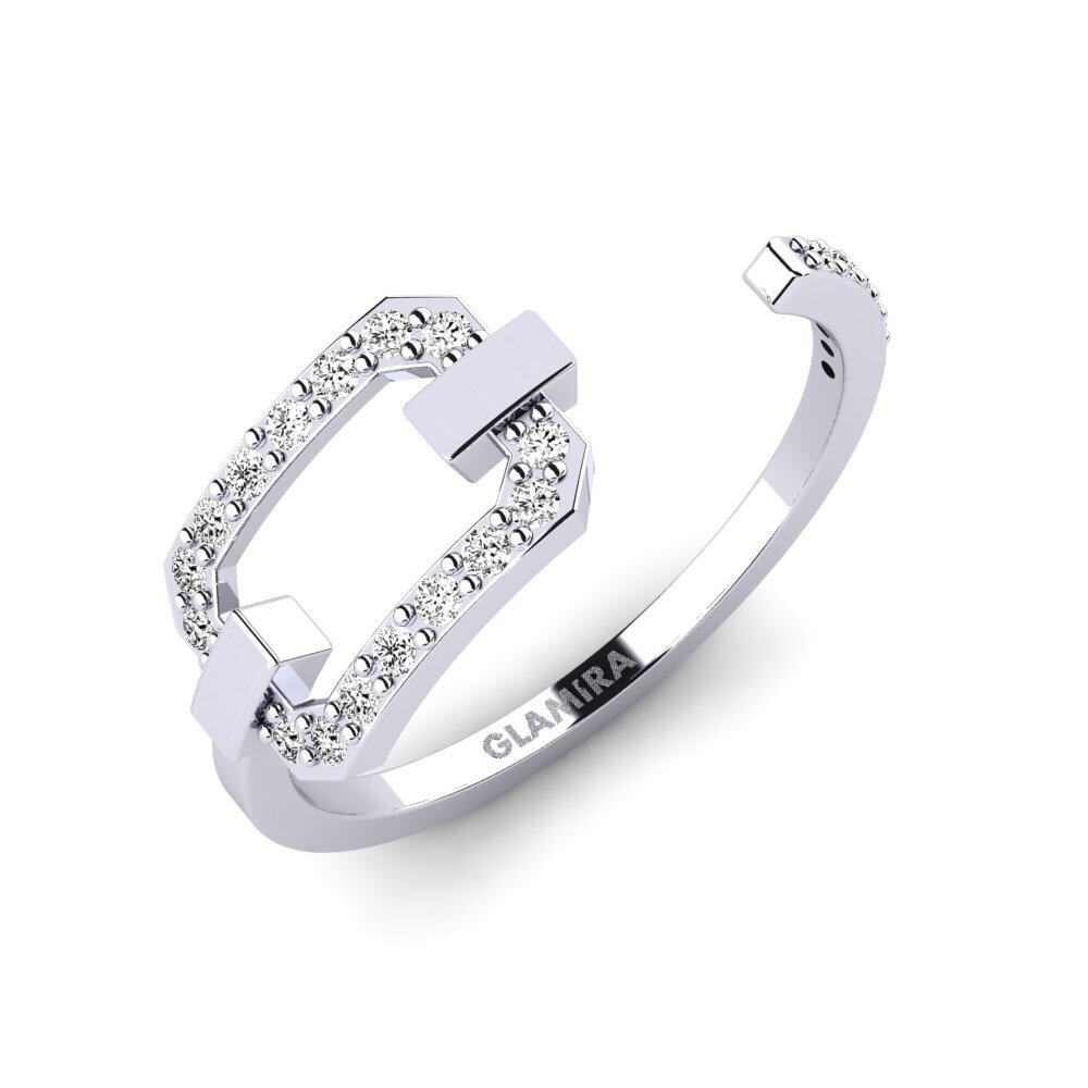 9k Oro Blanco Moissanita Anillo Mrekulli