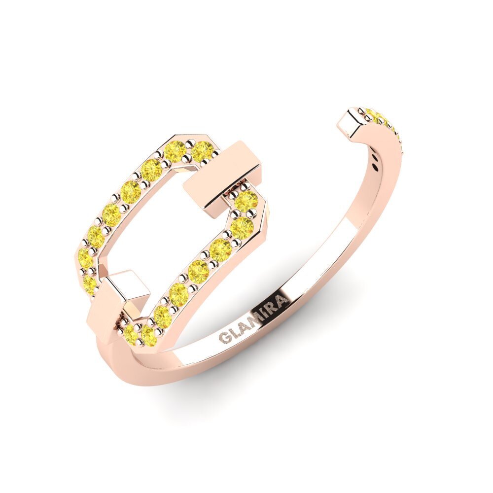 9k Oro Rosa Zafiro amarillo Anillo Mrekulli