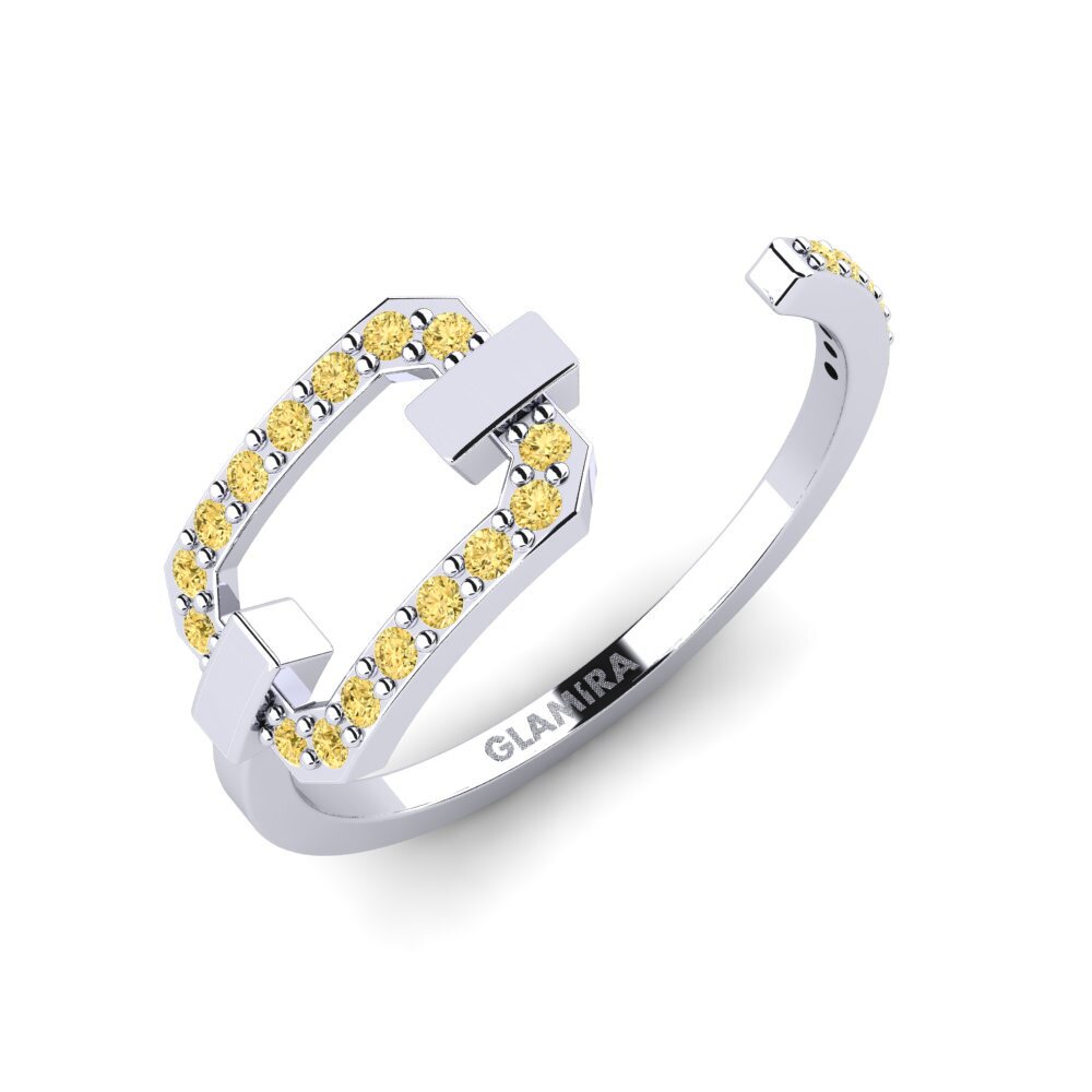 Plata 925 Diamante Amarillo Anillo Mrekulli