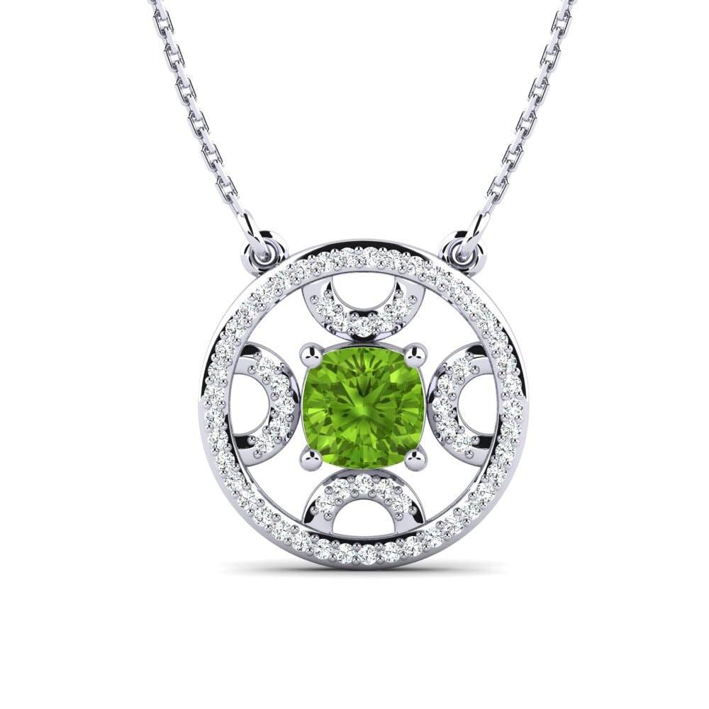 Cushion Peridot Women's Necklace Mriganka