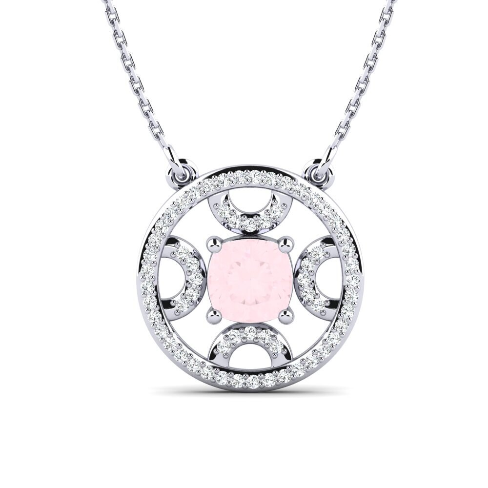 Cushion Rose Quartz Women's Necklace Mriganka