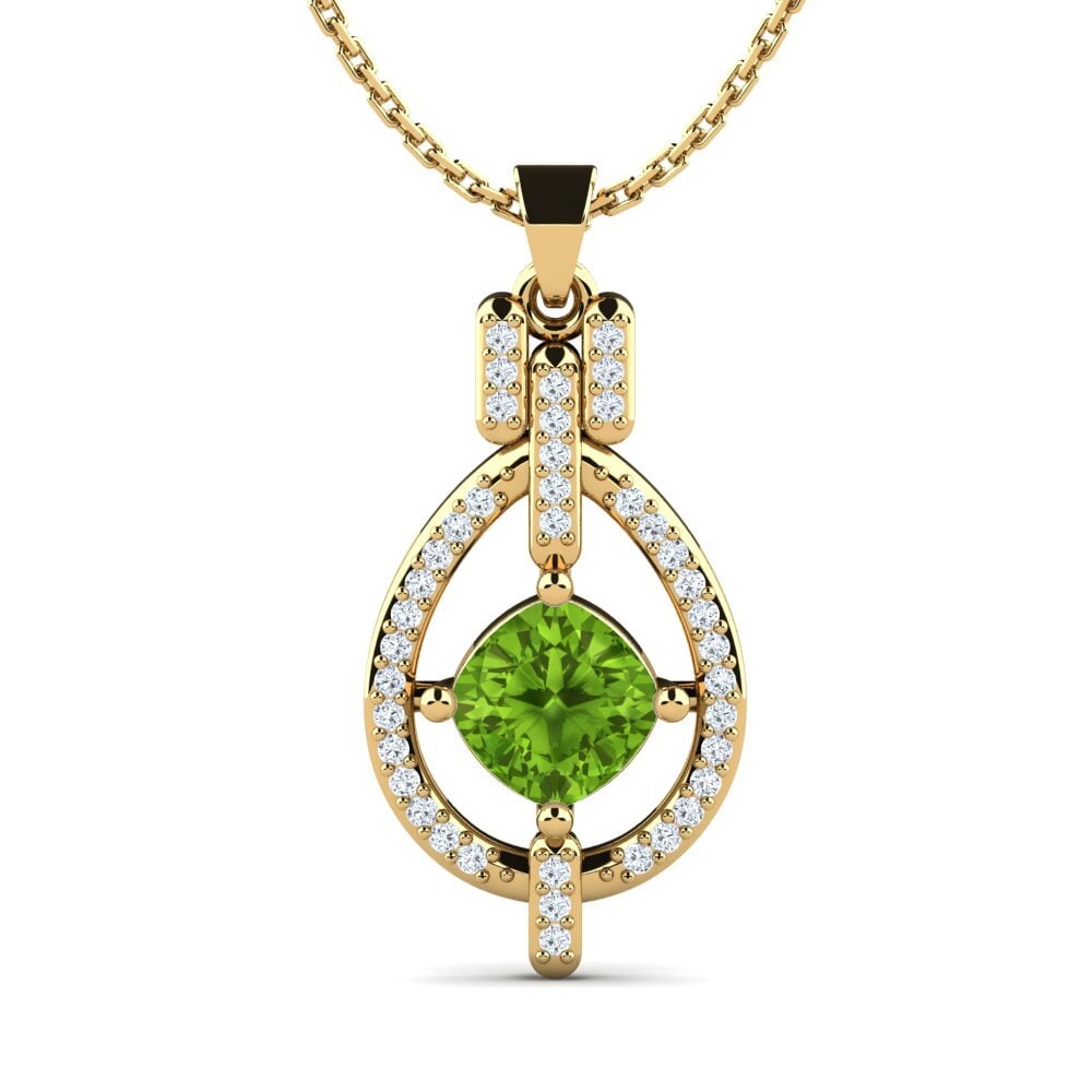 Cushion Peridot Women's Pendant Mrunalis