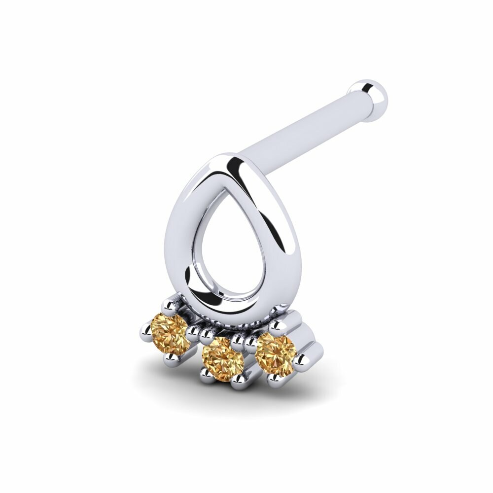 Bruine Diamant Neus Pin Mucci
