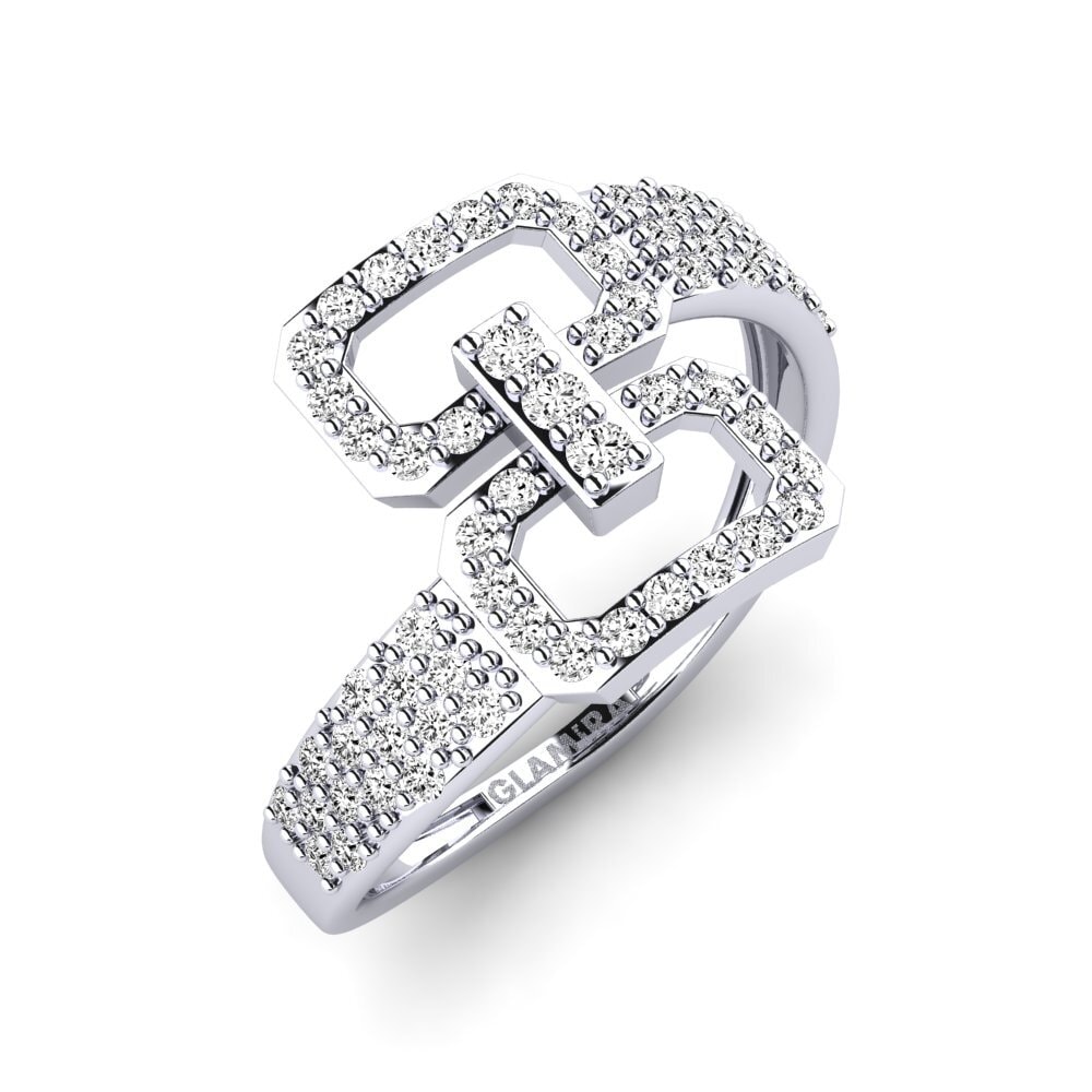 9k Oro Blanco Moissanita Anillo Mucjiso