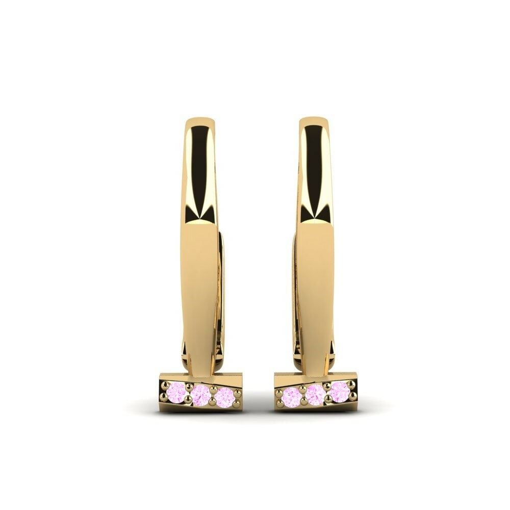 Saphir Rose Boucle d'oreille femme Mudan