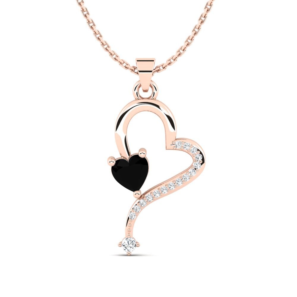 14ct Rose Gold Black Sapphire Women's Pendant Mulenga