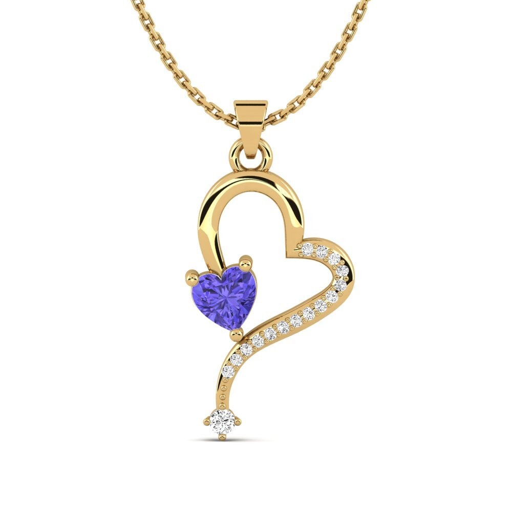 Gelbgold 585 Tansanit Damen anhänger Mulenga