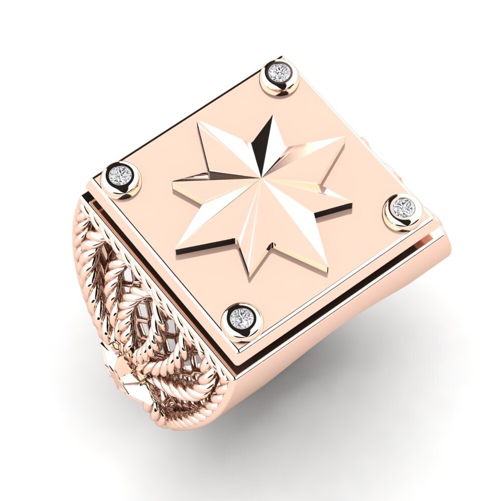 18ct Rose Gold Diamond Men's Ring Murdony