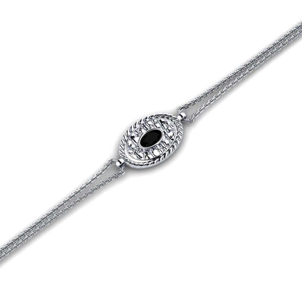 Oval Black Diamond Women's Bracelet Muriatic
