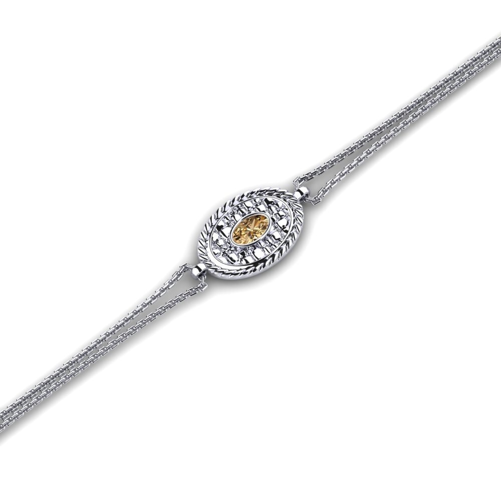 Ovalado Diamante marrón Pulsera Muriatic