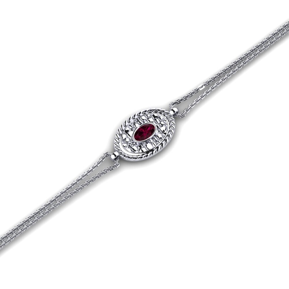 Ovalado Granate Rodolita Pulsera Muriatic