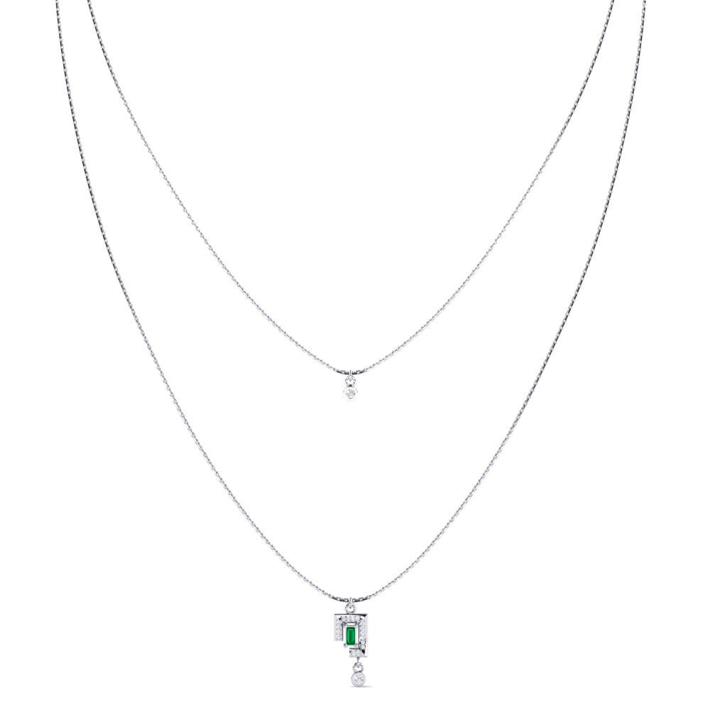 Baguette Green Zirconia Women's Necklace Murirah