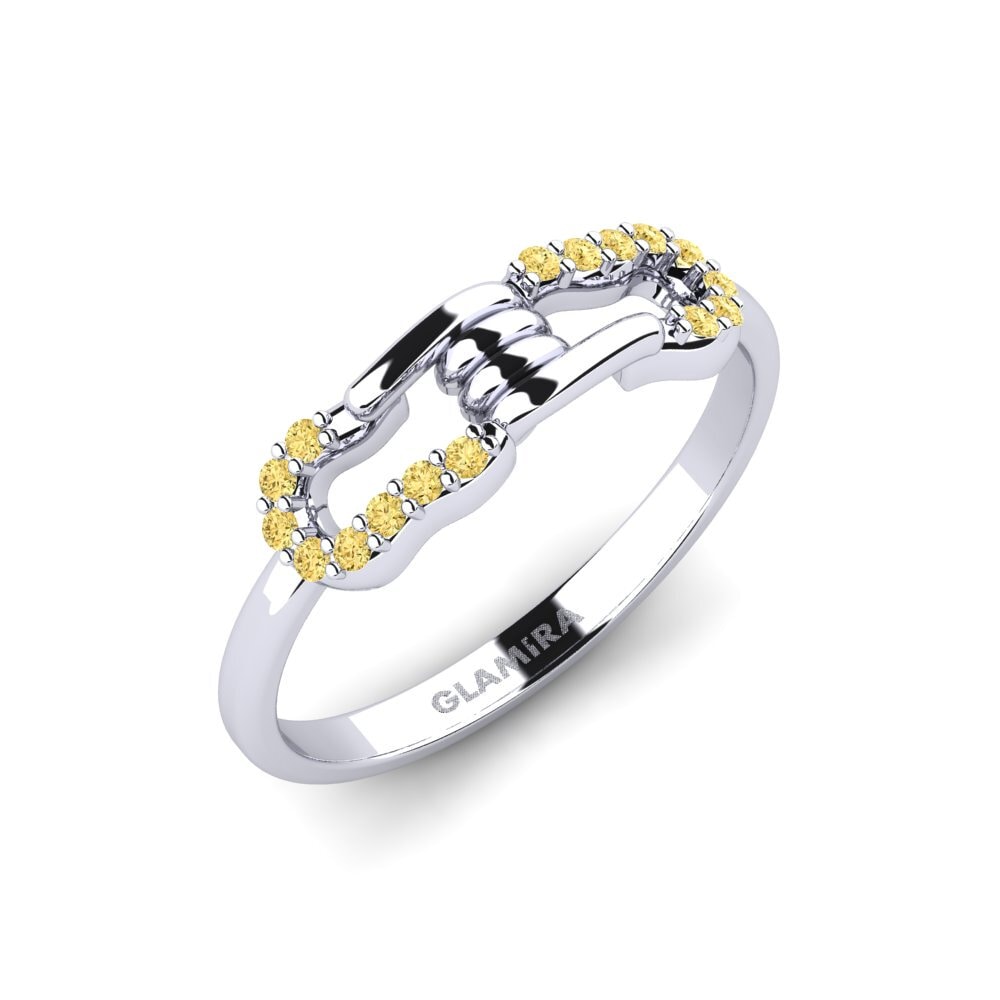 Plata 925 Diamante Amarillo Anillo Murmurous