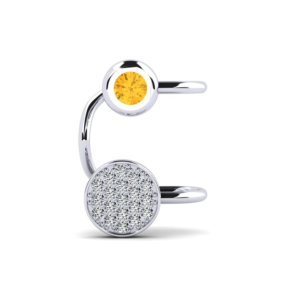 950 Platinum Citrine Women's Earring Musgrove