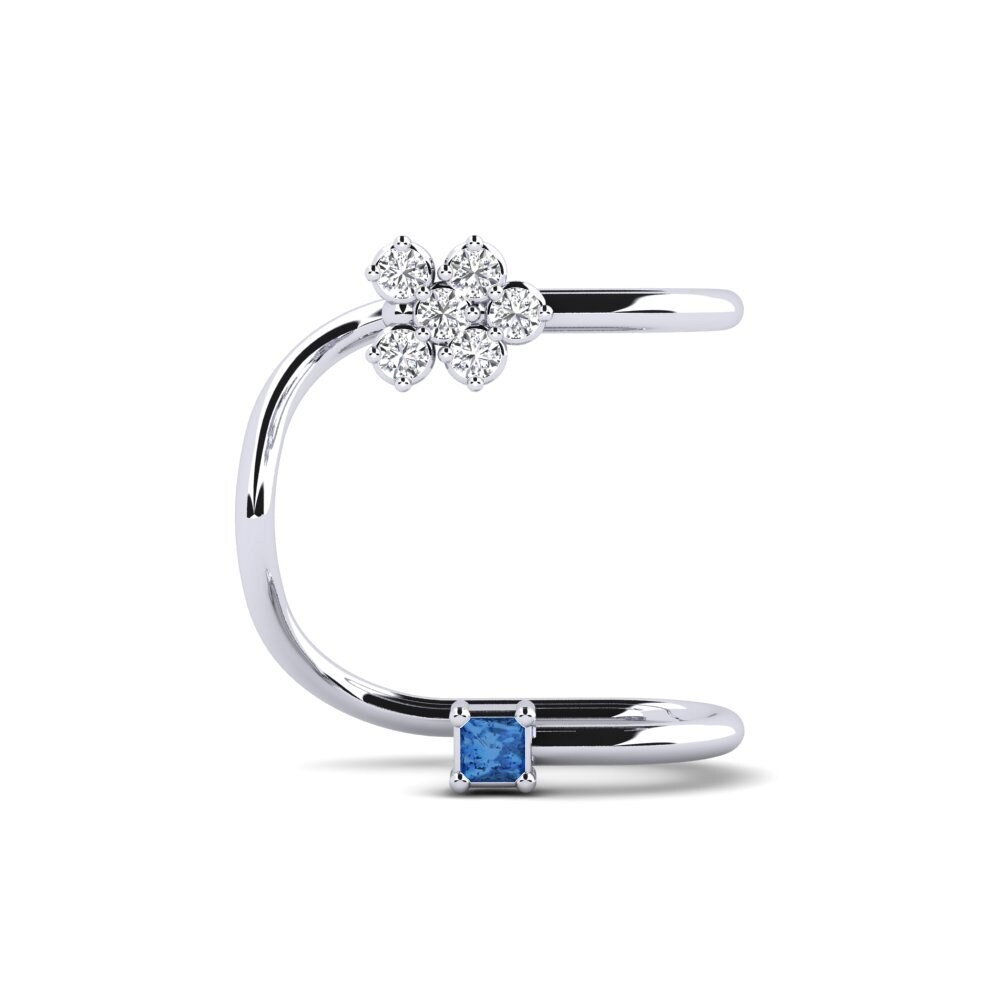Princesa Zircônia azul escuro Brincos Feminino Musicke