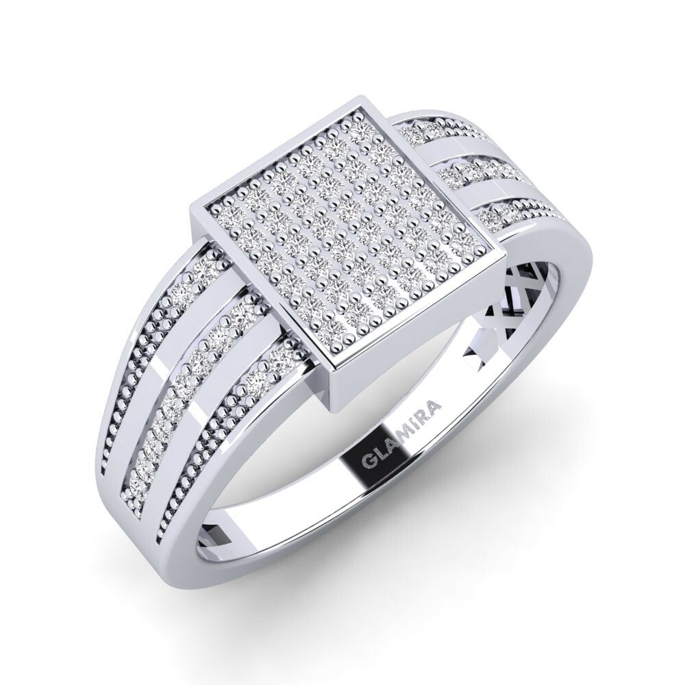 Signet Men's Rings Mussa 585 White Gold Diamond