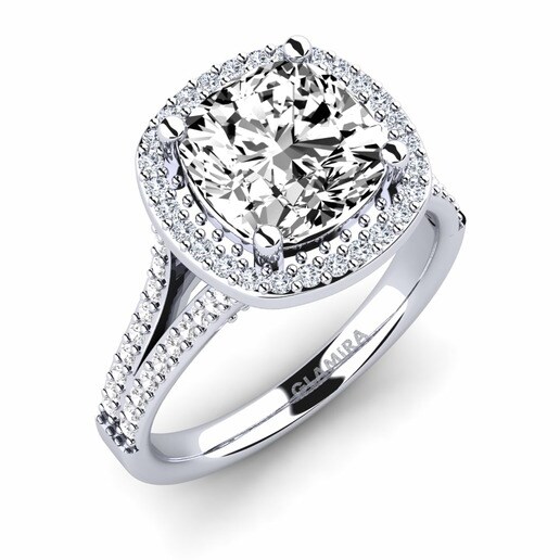 Ring Mutinda 585 White Gold & Moissanite & Diamond & White Sapphire