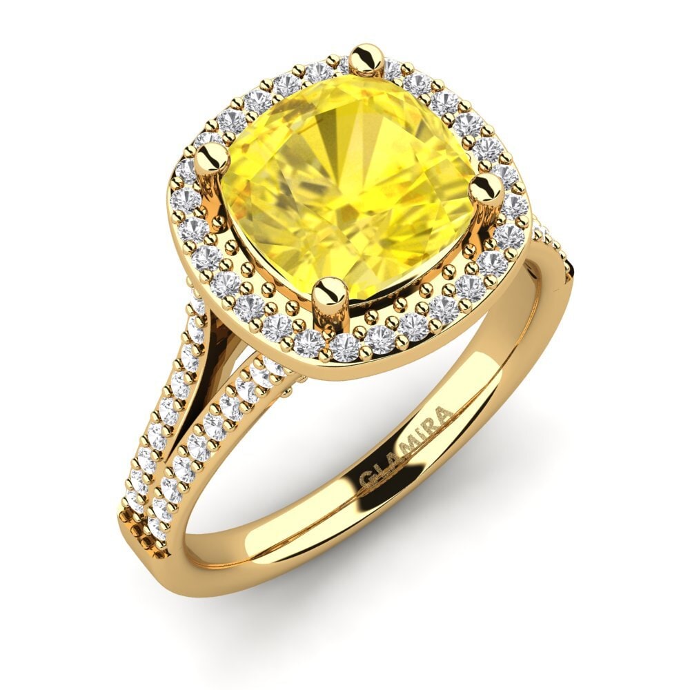 14k Oro Amarillo Anillo de compromiso Mutinda