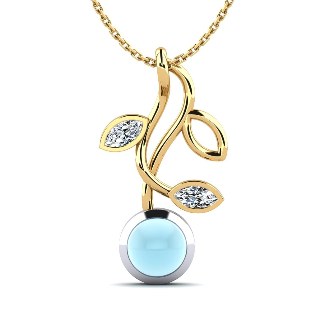 Cabochon Aquamarine Women's Pendant Mya