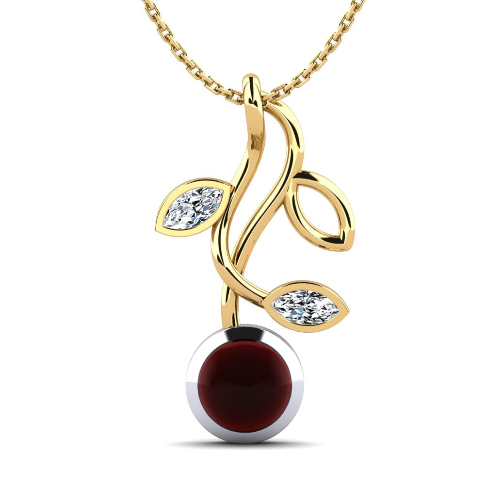 Cabochon Garnet Women's Pendant Mya