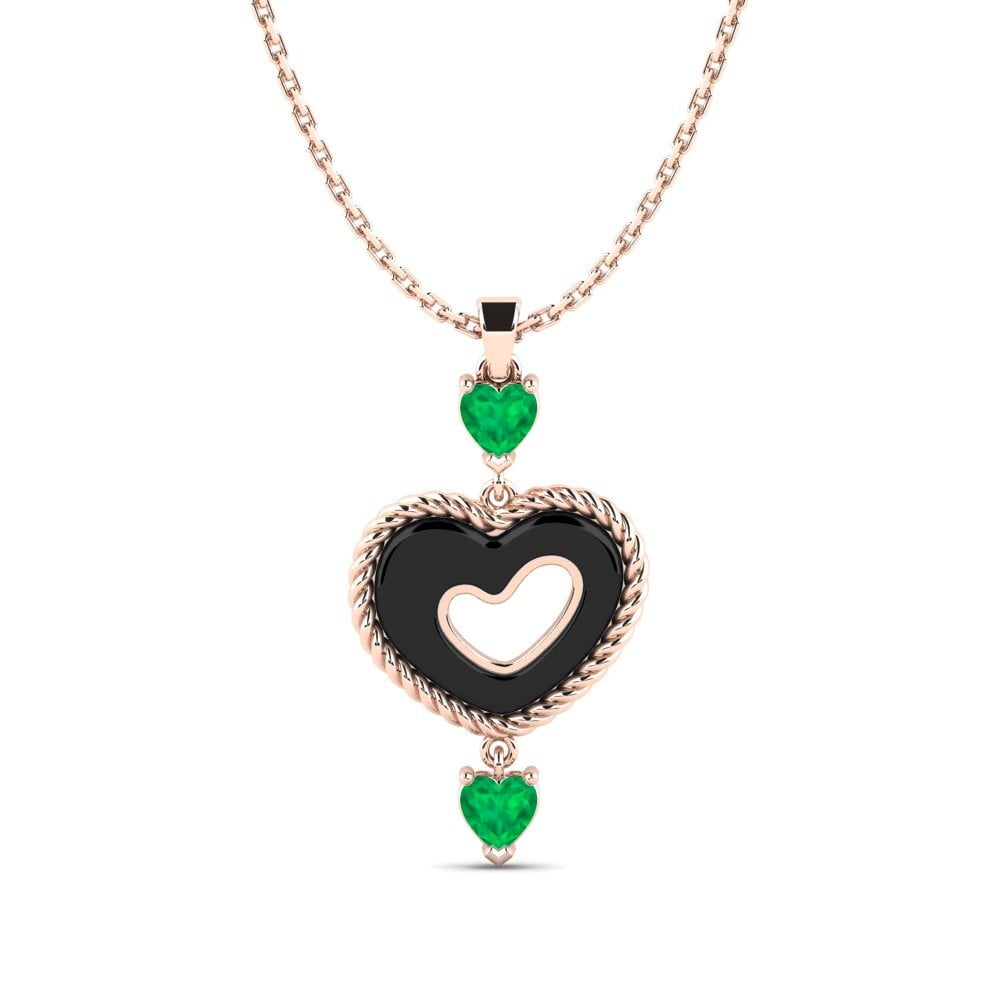 9ct Rose Gold Emerald Women's Pendant Myerson