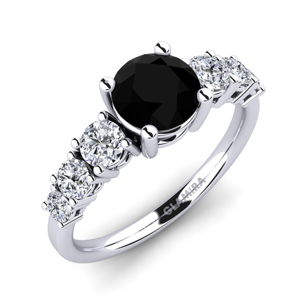 Black Onyx Engagement Ring Mylenda
