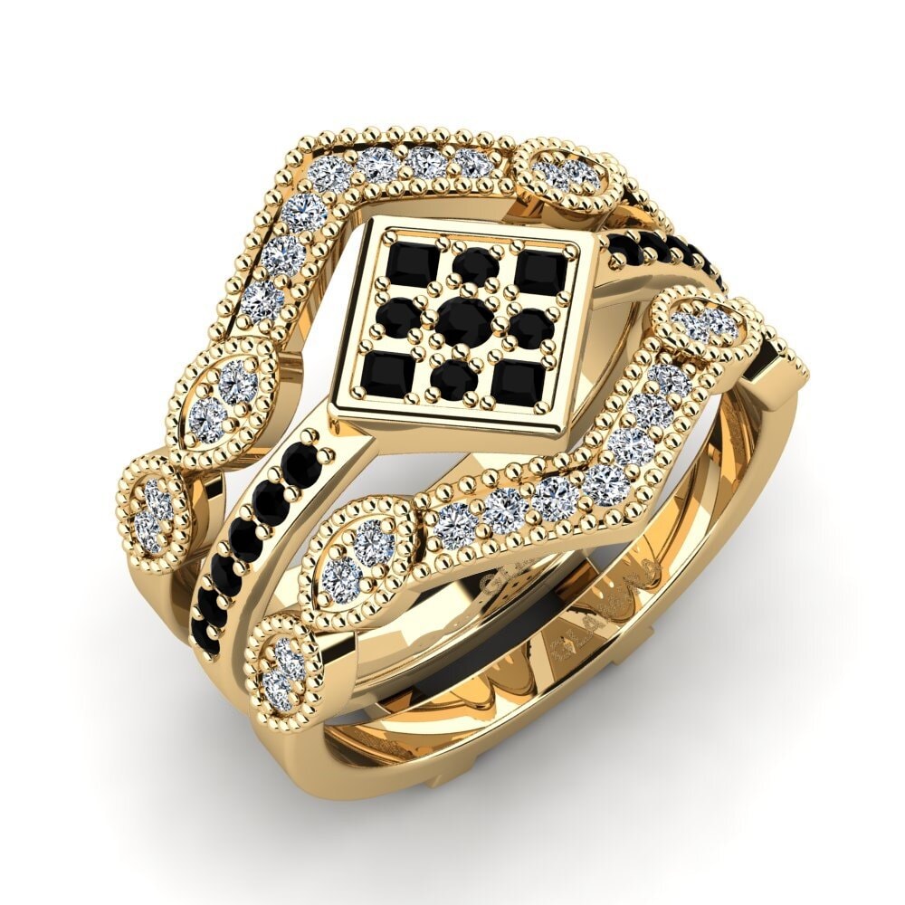 Zafiro negro Anillo Myona SET
