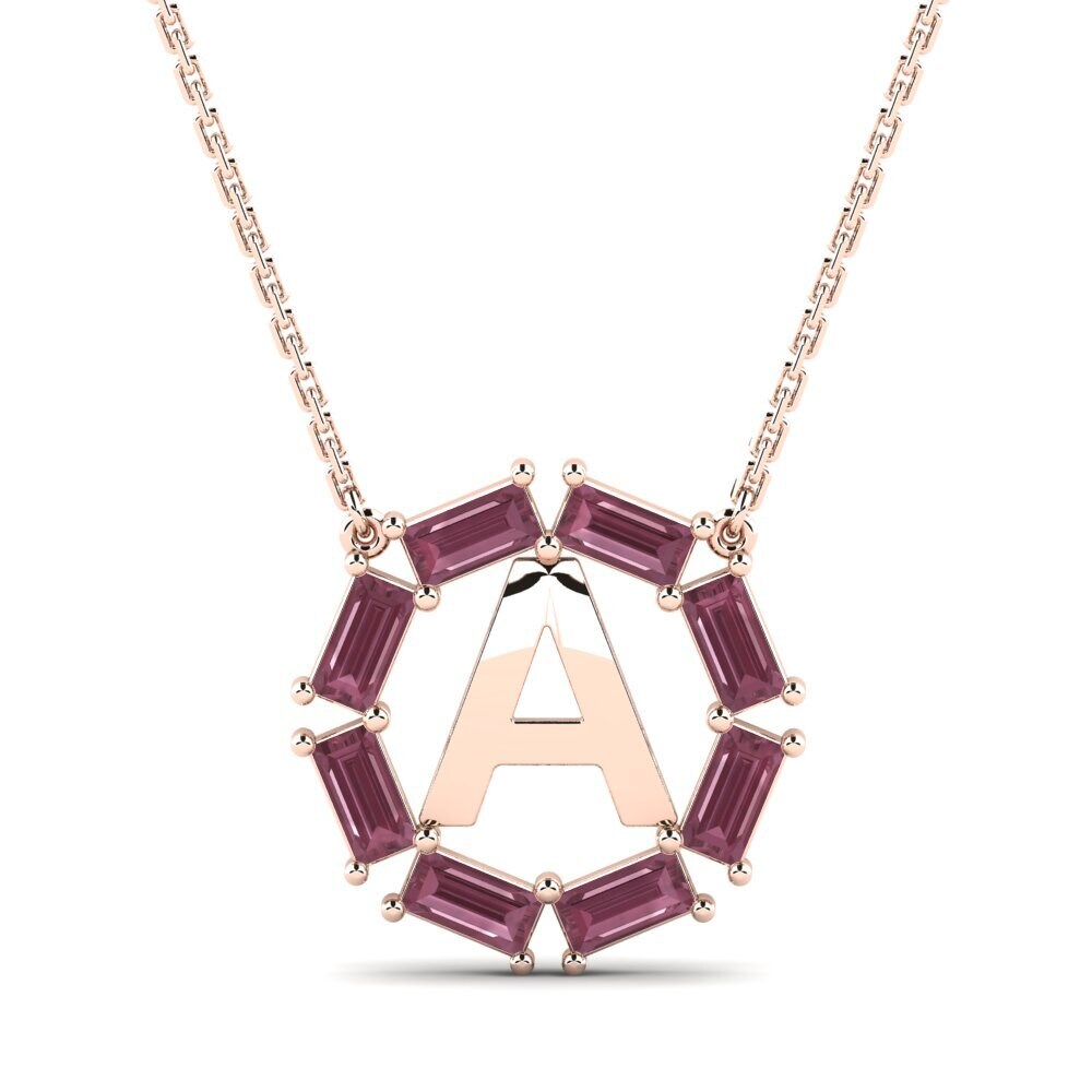 Rotgold 585 Rhodolit-Granat Damen halskette Myrtice A