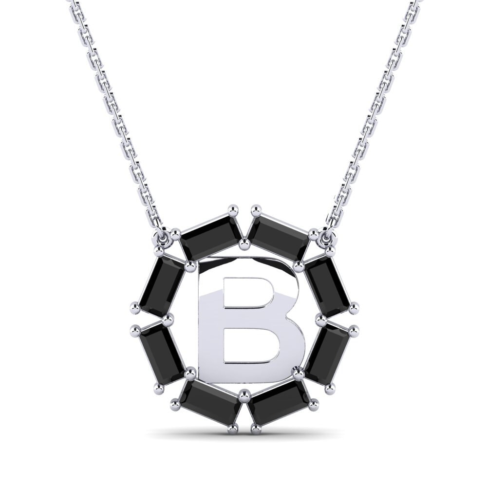 Baguette Schwarzer Diamant Damen halskette Myrtice B