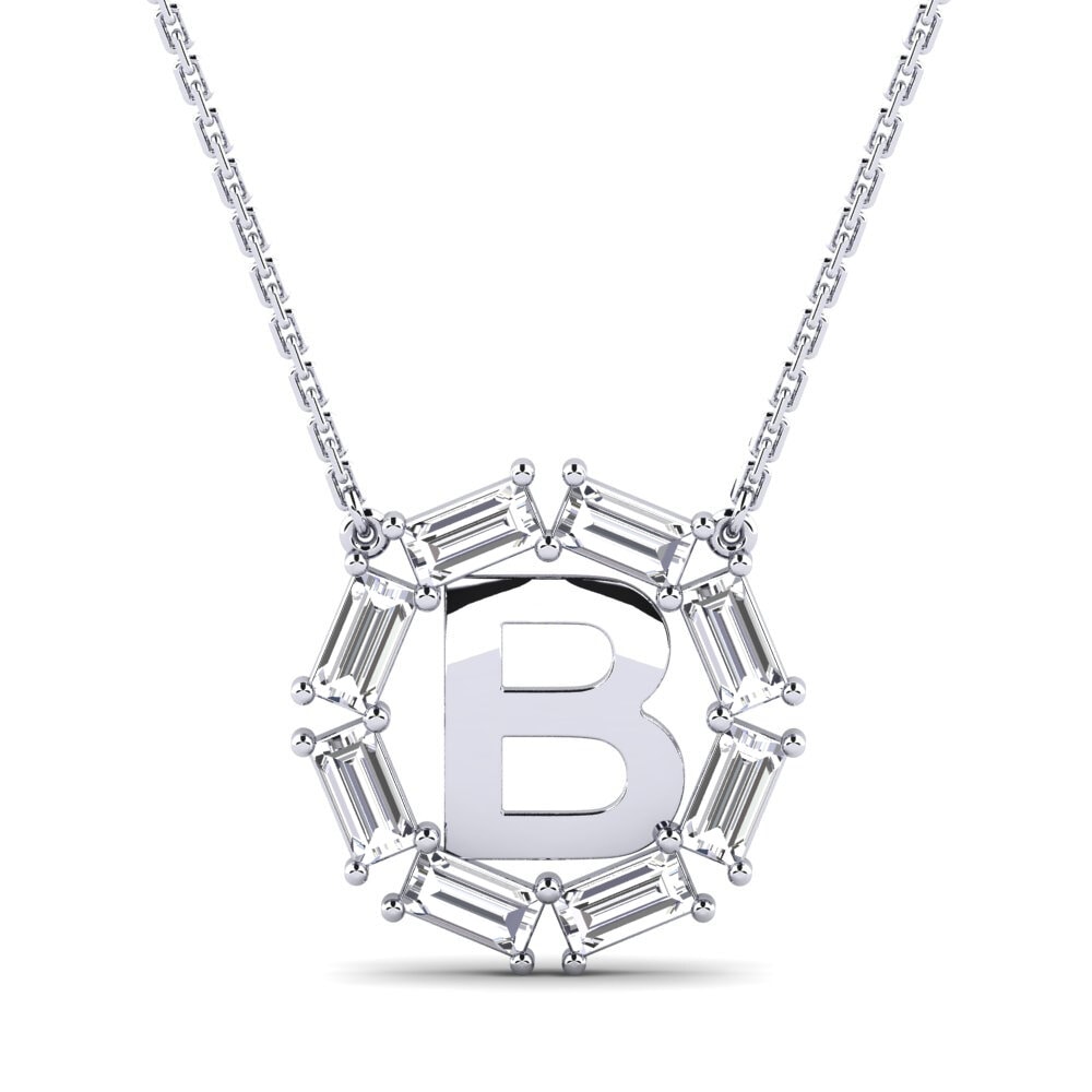 Baguette Labor-gezüchteter Diamant Damen halskette Myrtice B