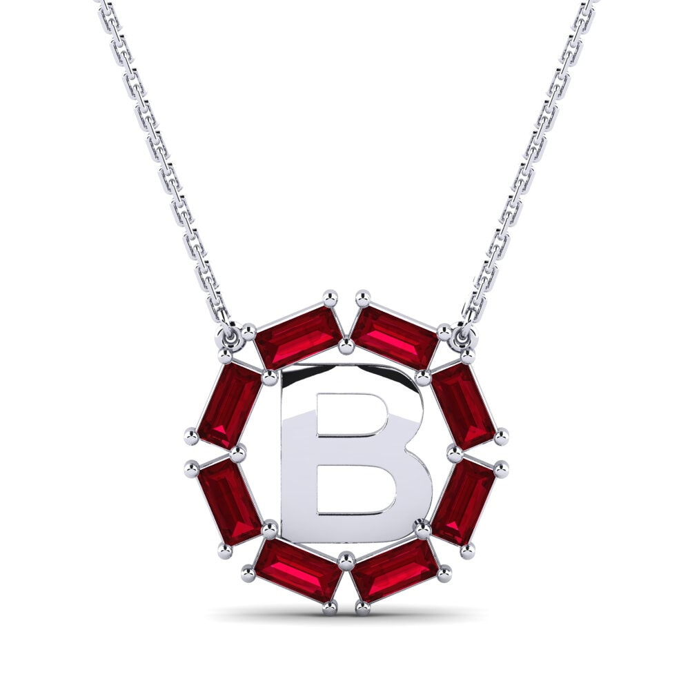 Baguette Roter Zirkonia Damen halskette Myrtice B