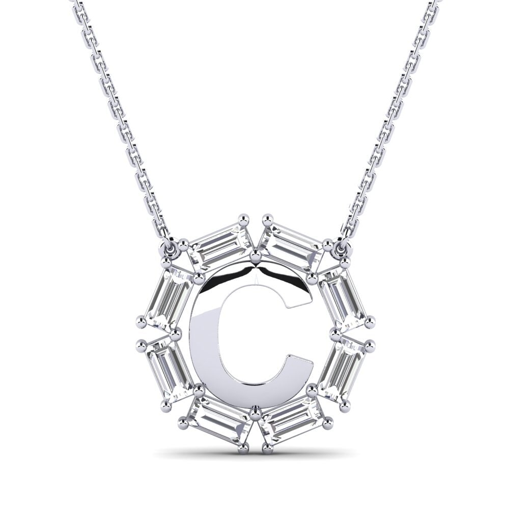 Baguette Labor-gezüchteter Diamant Damen halskette Myrtice C