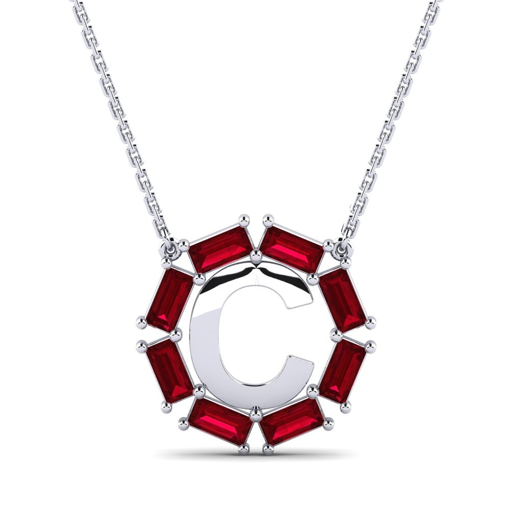 Baguette Roter Zirkonia Damen halskette Myrtice C