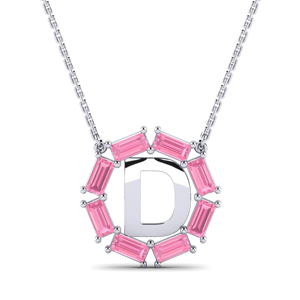 Baguette Rosa Saphir Damen halskette Myrtice D