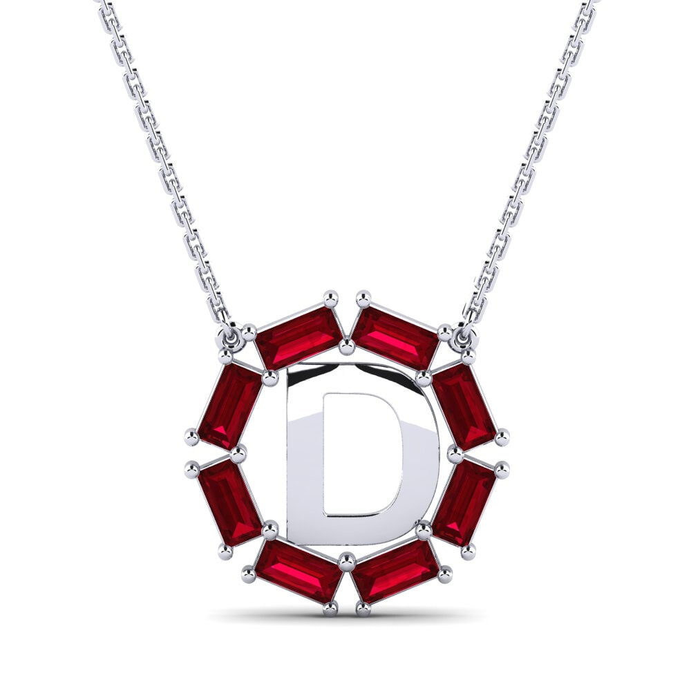 Baguette Roter Zirkonia Damen halskette Myrtice D