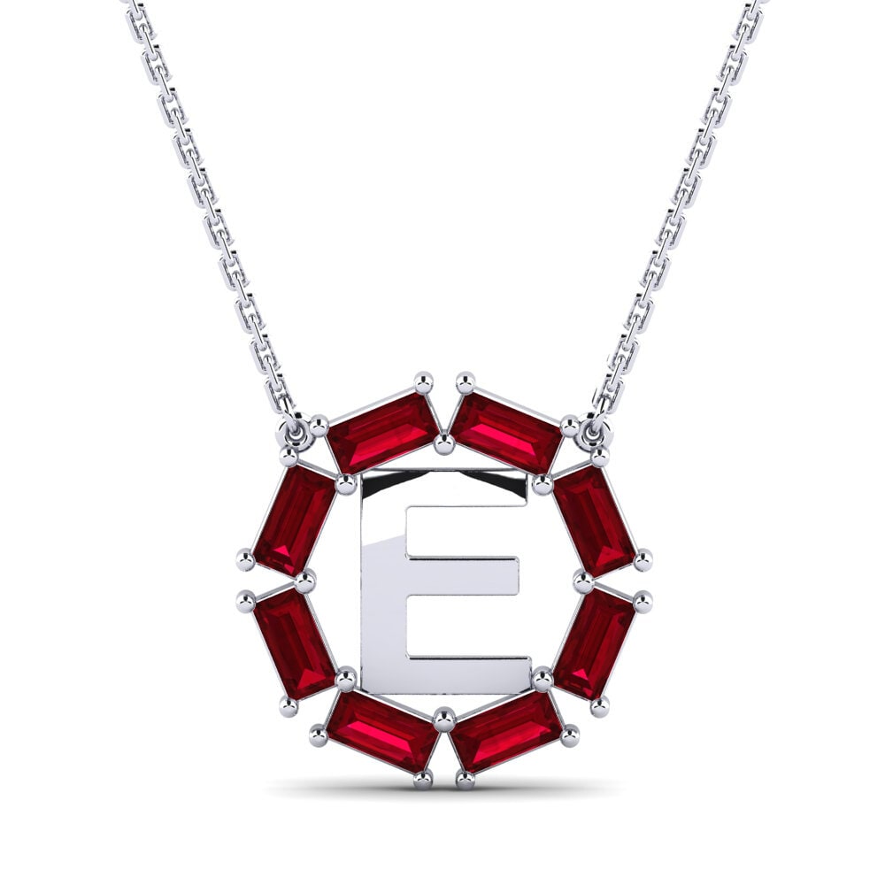Baguette Roter Zirkonia Damen halskette Myrtice E