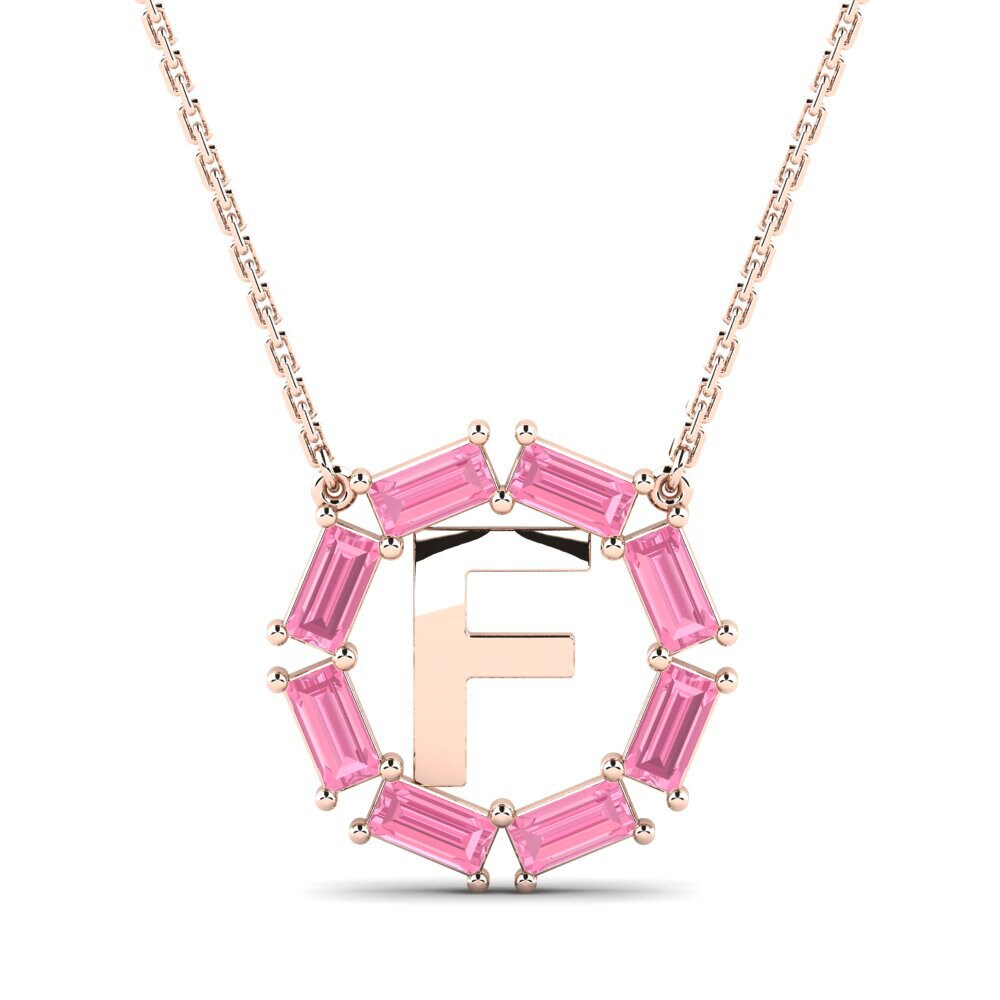 Rotgold 585 Rosa Saphir Damen halskette Myrtice F