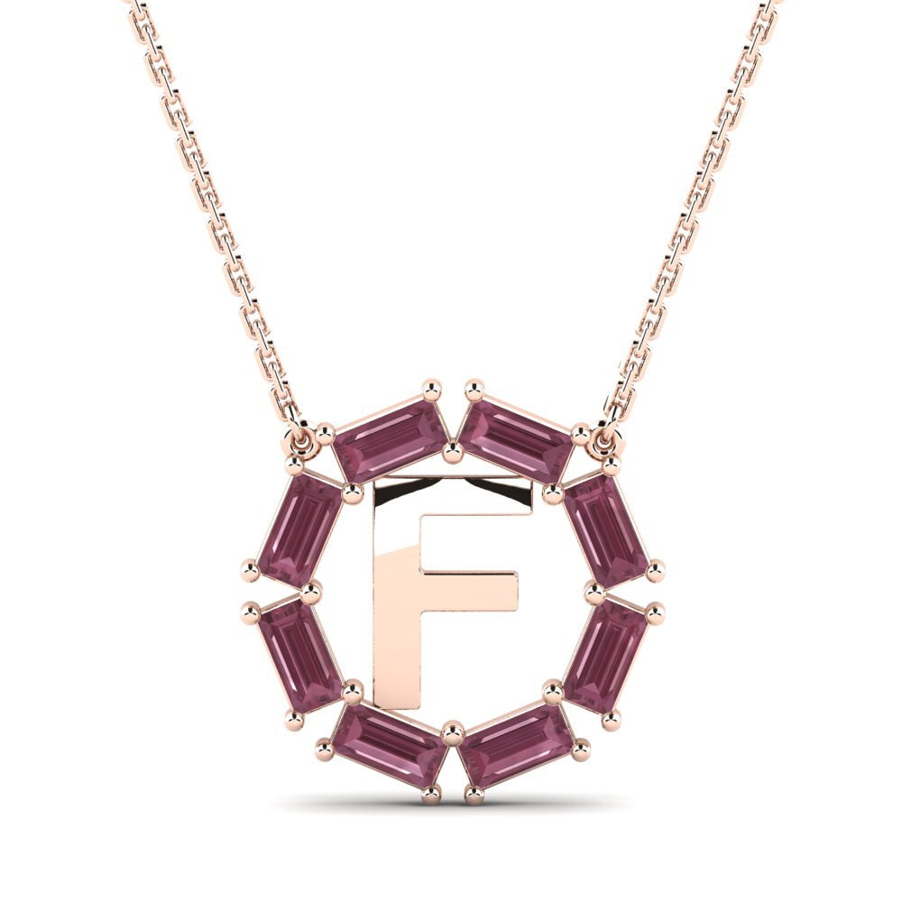 Rotgold 585 Rhodolit-Granat Damen halskette Myrtice F