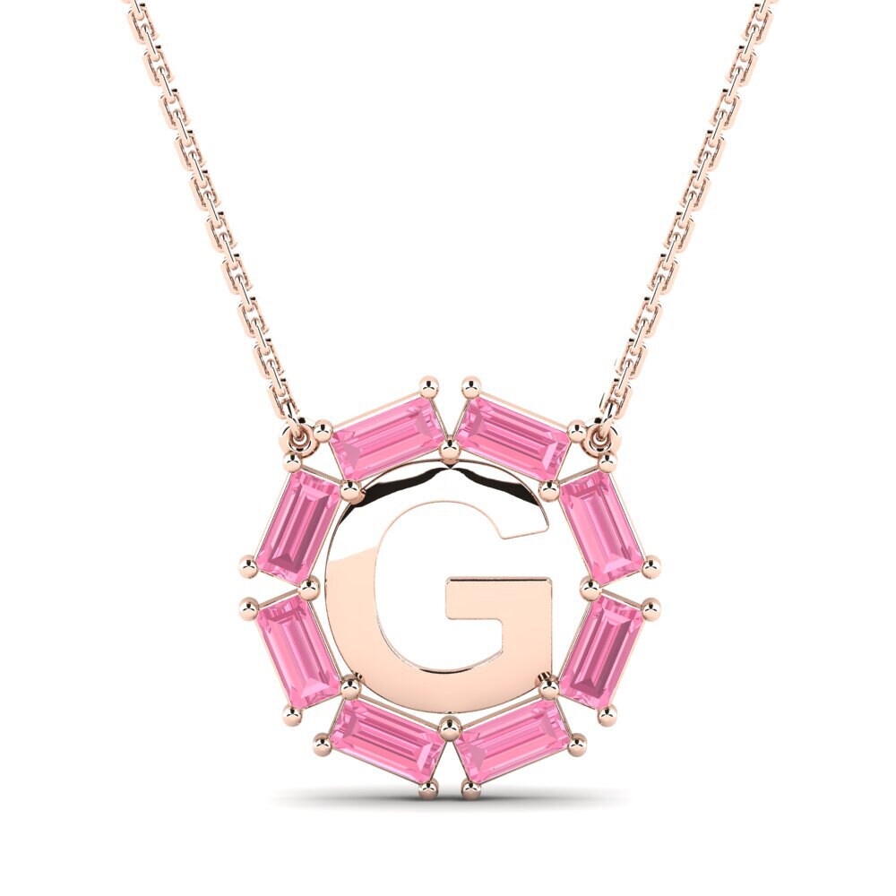 Rotgold 585 Rosa Saphir Damen halskette Myrtice G