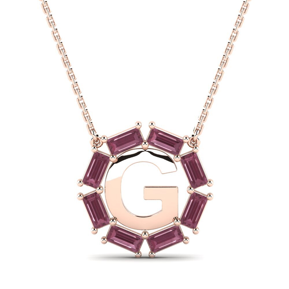 Rotgold 585 Rhodolit-Granat Damen halskette Myrtice G